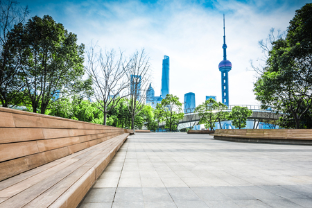 park in lujiazui financial center, Shanghai, Chinaのeditorial素材
