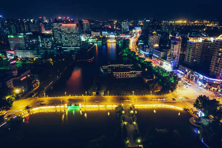 City in the night viewの写真素材