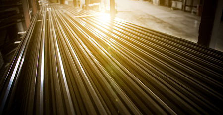 Large steel factory warehouseの写真素材
