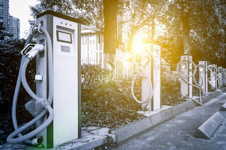 electric vehicle parkingの写真素材