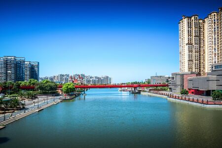 city park with Suzhou beach in backgroundのeditorial素材