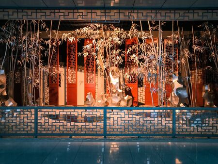 March 16th, 2018, sculpture in the railway station in Suzhou, Jiangsu Province, China