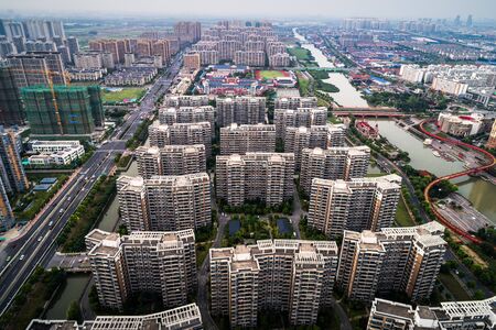 the modern building of the lujiazui financial centreの写真素材