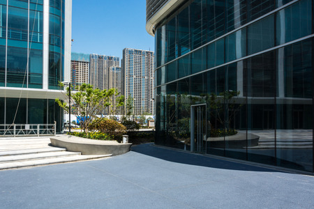 entrance of modern office buildingの写真素材