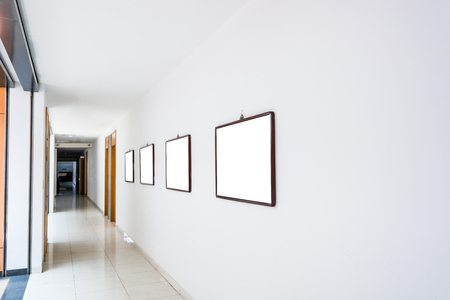 Long corridor with concrete floor and  wallsのeditorial素材