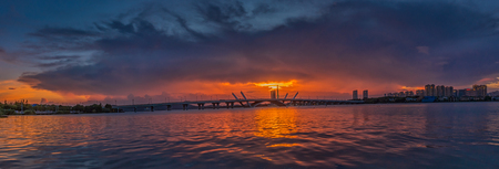 sunset at seasideの写真素材