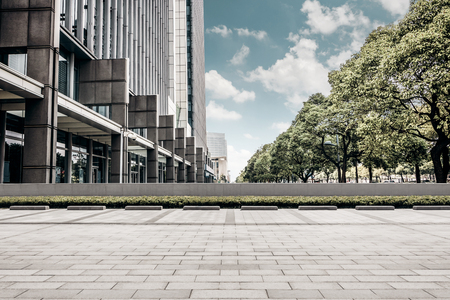 entrance of modern office buildingのeditorial素材