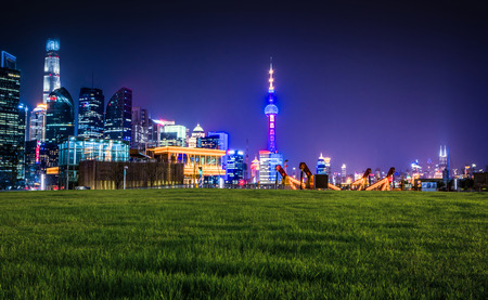 Shanghai night viewの写真素材