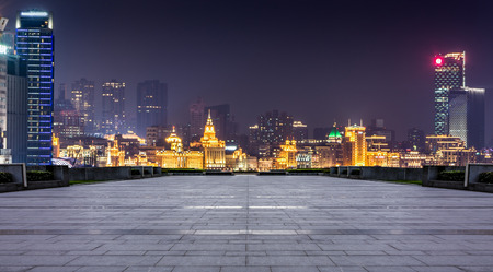 Shanghai at night. Located in The Bund (Waitan).
