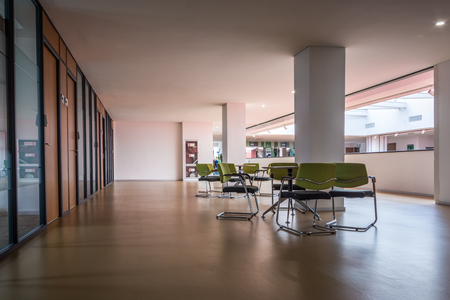 Empty hall with lots of windowsのeditorial素材