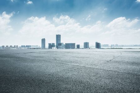 City landscape beside the highway.の写真素材