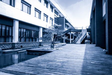 Stylized altered generic corporate modern office buildingのeditorial素材