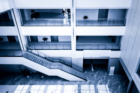 Marble Wide Staircase of Urban New Building Architectureのeditorial素材