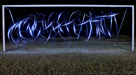 Light Painting Scores a.......Goal !!の写真素材