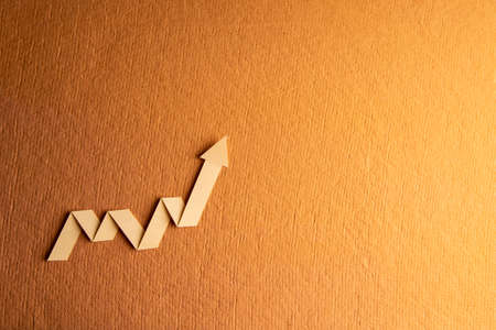 rising arrow, representing business growthの写真素材