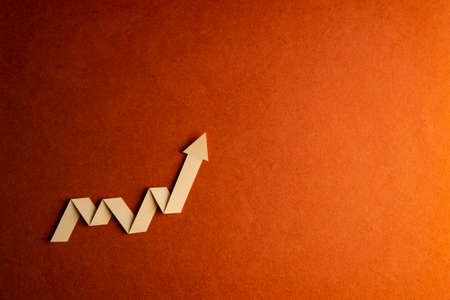 rising arrow, representing business growthの写真素材