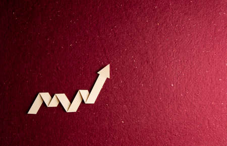 rising arrow, representing business growthの写真素材