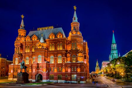 Marshal Zhukov monument in front of the State Historical Museum in The Red Square of Moscow, Russia.のeditorial素材