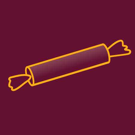 golden christmas candy vector illustration, outline style, isolatedのイラスト素材