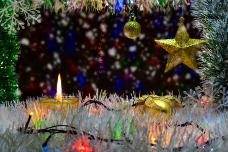 new year and Christmas decoration.の写真素材