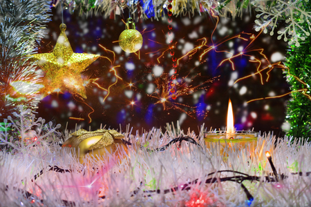 new year and Christmas decoration.の写真素材