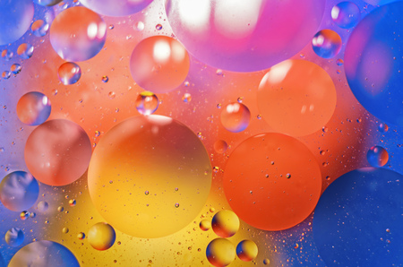Colored water bubbles backgroundの写真素材