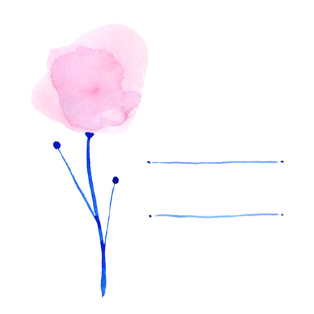 abstract hand drawn watercolor flowersの写真素材