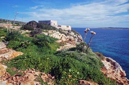 Old fort on Comino Island in Maltaの写真素材