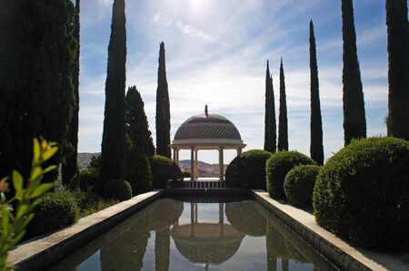 View on pool and Conception garden,   in Malaga (Spain)の写真素材