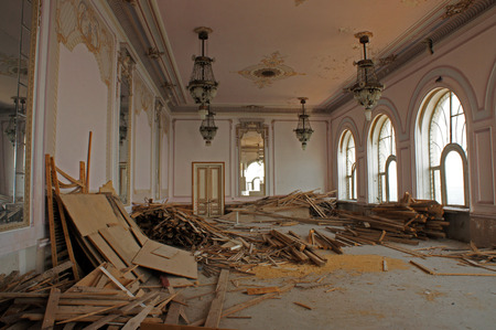 Constan?a (Constanta, Constanta) Casino in Romania - abandoned art deco building - interior, act of vandalismの写真素材