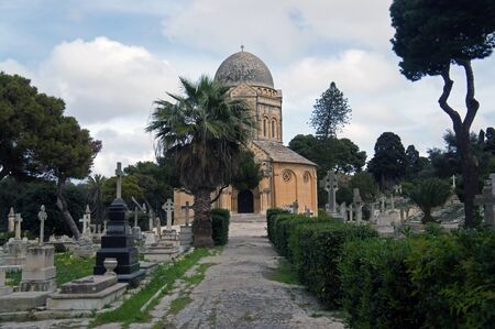 Chapel of Msida Bastion Cemetery (Historic Garden) in Floriana, Maltaの写真素材