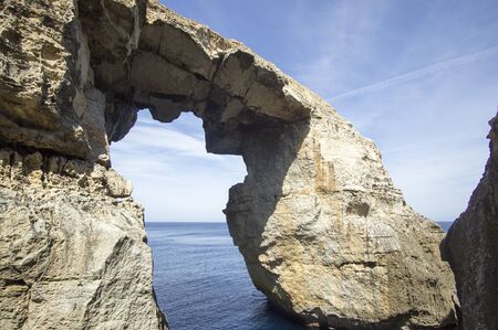 Wied Il-MielaÄ§ Window in Gozo, Maltaの写真素材
