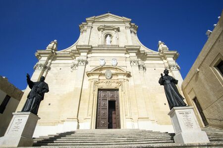 Entrance to Cathedral of the Assumption in the Cittadella of Victoria in Gozo, Maltaの写真素材