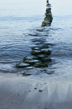 Breakwater in the Baltic Sea on the island of RÃ¼genの写真素材