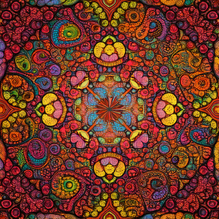 Colorful texture 4k, digital symmetrical clipart, ornamental design patternsの写真素材