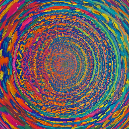 Colorful texture 4k, digital symmetrical clipart, ornamental circles patternsの写真素材