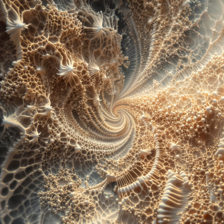 Infinite Fractal art background, Detailed endless repeating patternsの写真素材