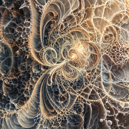 Infinite Fractal art background, Detailed endless repeating patterns, AI generated pictureの写真素材