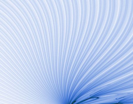 Stripes of grainy blue are illuminated with soft light in this fractal abstract against a white backdrop.の写真素材