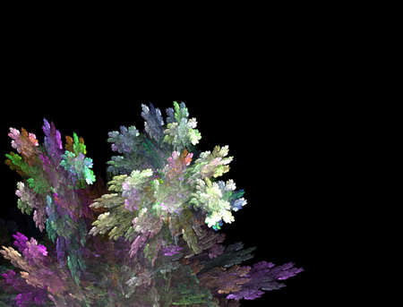 Softly blurred, beautiful pastels blend and combine in this floral corner design with copy space, in this fractal abstract.の写真素材