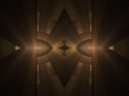 Brown, geometric weave(computer generated, fractal abstract background)の写真素材
