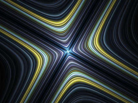 Colorful layered cross shape design (computer generated, fractal abstract background)