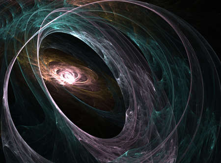 Sheer threads and ovals (computer generated, fractal abstract background)の写真素材