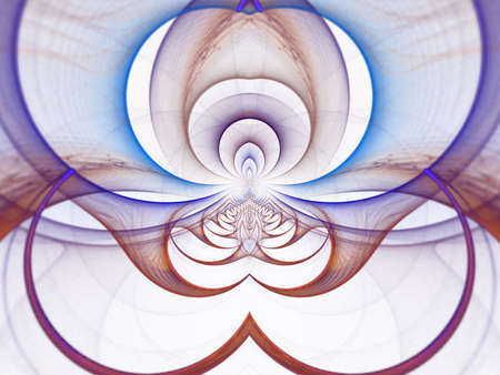 Colorful arches in layers and pattern (computer generated, fractal abstract background)の写真素材