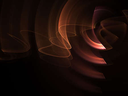 Brown curling and rippling textures (computer generated, digital abstract background)