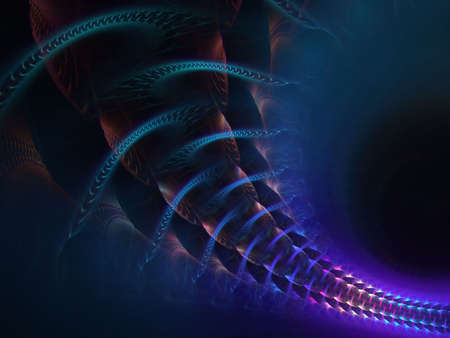Flowing, weaving textures (computer generated, fractal abstract background)の写真素材
