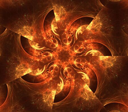 Bright orange textures in sliced effect - fractal abstract backgroundの写真素材