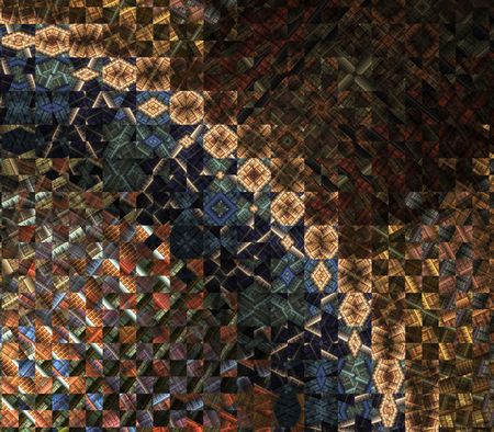 Collage of blocks with fractal design  - fractal abstract background