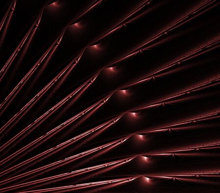 Artistic Abstract Background - Fanning red pattern against black backdropの写真素材