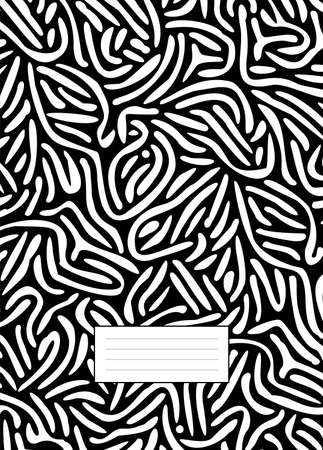 Design cover book. Composition Notebook, College Notebooks, School Notebook. Abstract background. Doodle style. Back to schoolの写真素材